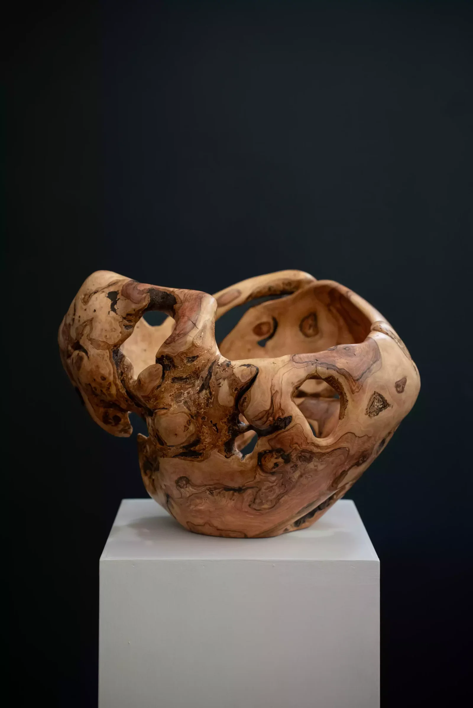 Large Sculptural Wild Olive Root Bowl, view 2.