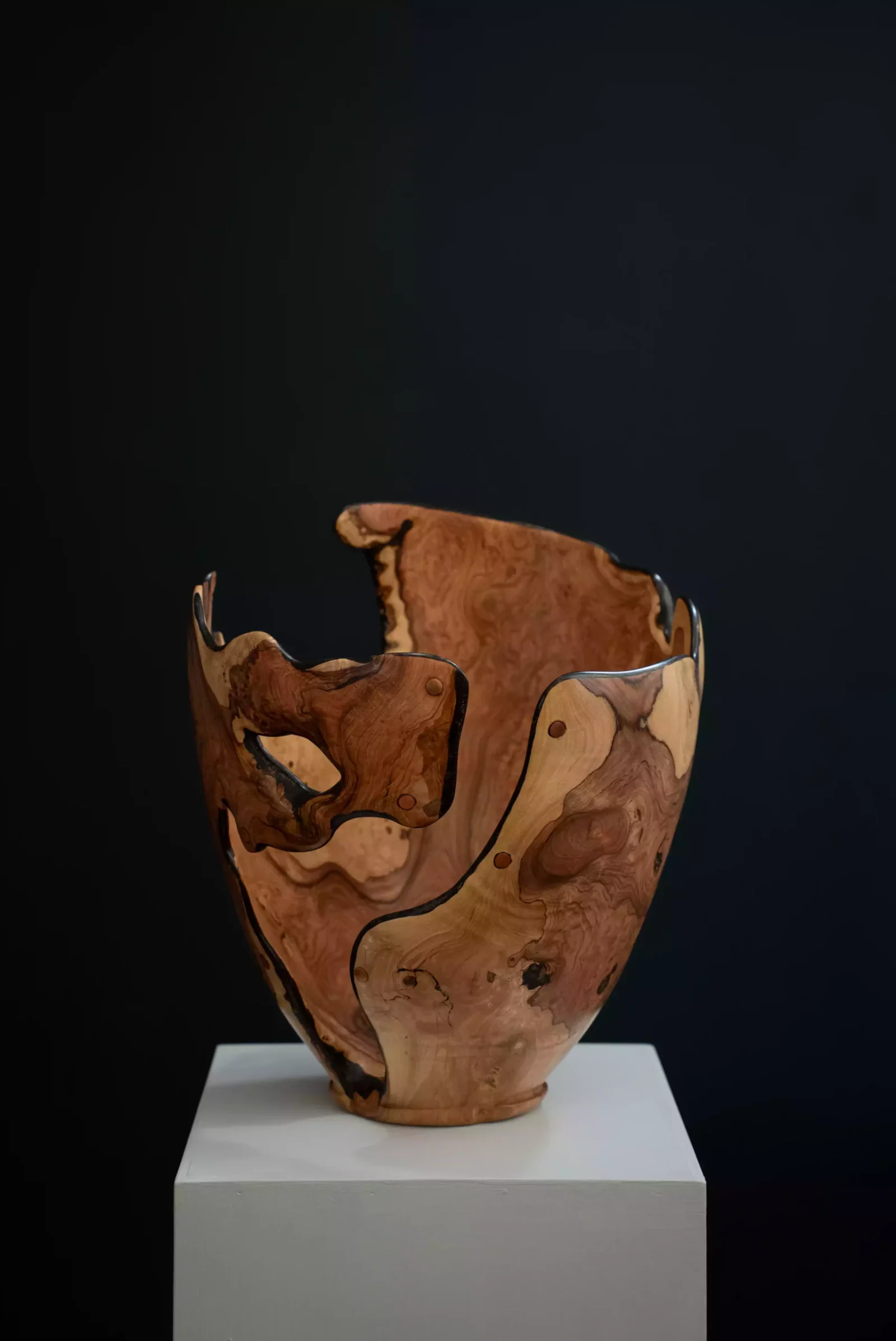 Tall Sculptural Wild Olive Bowl, view 2.