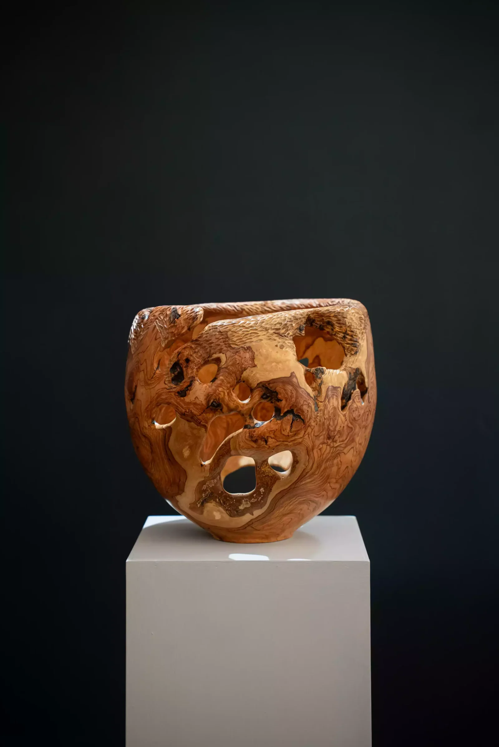 Tall Wild Olive Bowl, view 2.